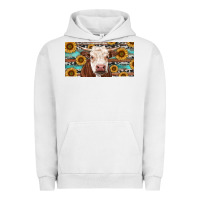 Heifer With Sunflower And Serape Urban Hoodie | Teevron