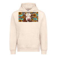 Sandshell Heifer With Sunflower And Serape Urban Hoodie - RanaPortraitStore