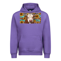 Tulip Heifer With Sunflower And Serape Urban Hoodie - RanaPortraitStore