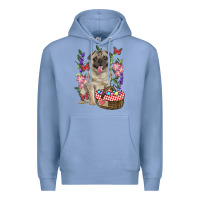 Colony Blue easter pug Premium Hoodie - RanaPortraitStore