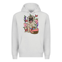 Dove Grey easter pug Premium Hoodie - RanaPortraitStore