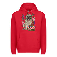 Red easter pug Premium Hoodie - RanaPortraitStore
