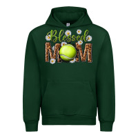 Forest Green blessed mom with tennis and daisy Urban Hoodie - texasbilliewilder
