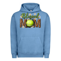 Pigment Pebble Blue blessed mom with tennis and daisy Urban Hoodie - texasbilliewilder
