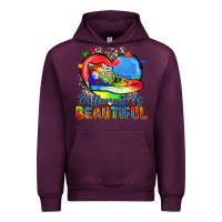 Mauve Wine different is beautiful Urban Hoodie - Zillion Design Studio
