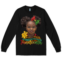 Black juneteenth african girl Long Sleeve Tee - BarkalooDesign