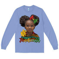 Colony Blue juneteenth african girl Long Sleeve Tee - BarkalooDesign
