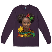 Plum juneteenth african girl Long Sleeve Tee - BarkalooDesign