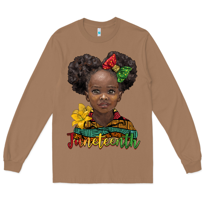 Juneteenth African Girl Long Sleeve Tee by BarkalooDesign | Teevron