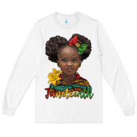 White juneteenth african girl Long Sleeve Tee - BarkalooDesign