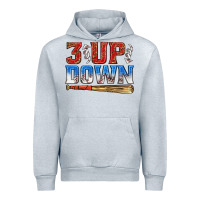 Heather Grey 3 up 3 down baseball Urban Hoodie - texasbilliewilder