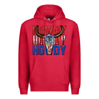 Cardinal howdy howdy howdy 4th of july bull skull billie wi Premium Hoodie - texasbilliewilder