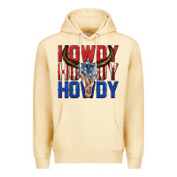 Pina Colada howdy howdy howdy 4th of july bull skull billie wi Premium Hoodie - texasbilliewilder