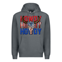 Rock howdy howdy howdy 4th of july bull skull billie wi Premium Hoodie - texasbilliewilder