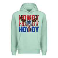 Seafoam howdy howdy howdy 4th of july bull skull billie wi Premium Hoodie - texasbilliewilder