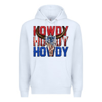 White howdy howdy howdy 4th of july bull skull billie wi Premium Hoodie - texasbilliewilder