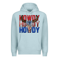 Blue Mist howdy howdy howdy 4th of july bull skull billie wi Premium Hoodie - texasbilliewilder