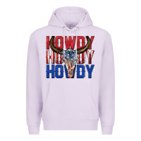 Lilac howdy howdy howdy 4th of july bull skull billie wi Premium Hoodie - texasbilliewilder