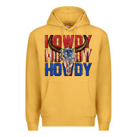 Mustard howdy howdy howdy 4th of july bull skull billie wi Premium Hoodie - texasbilliewilder