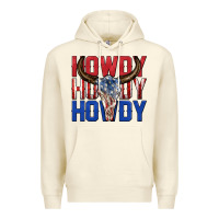 Sandshell howdy howdy howdy 4th of july bull skull billie wi Premium Hoodie - texasbilliewilder