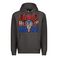 Smoke howdy howdy howdy 4th of july bull skull billie wi Premium Hoodie - texasbilliewilder