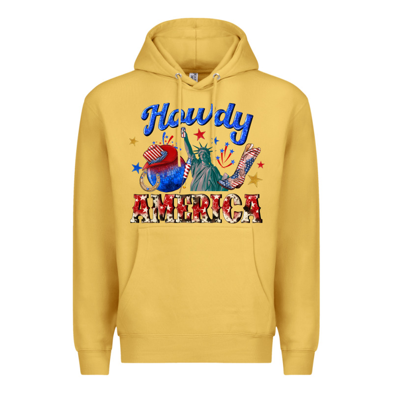 Howdy America Western Premium Hoodie by texasbilliewilder | Teevron