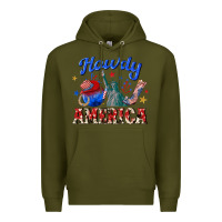 Army Green howdy america western Premium Hoodie - texasbilliewilder