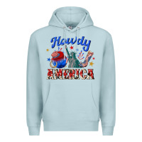 Blue Mist howdy america western Premium Hoodie - texasbilliewilder