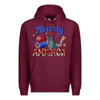 Burgundy howdy america western Premium Hoodie - texasbilliewilder