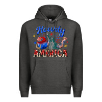 Charcoal Heather howdy america western Premium Hoodie - texasbilliewilder