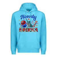 Ocean Blue howdy america western Premium Hoodie - texasbilliewilder