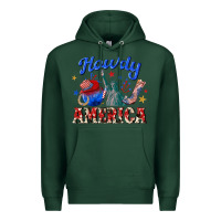 Sports Green howdy america western Premium Hoodie - texasbilliewilder