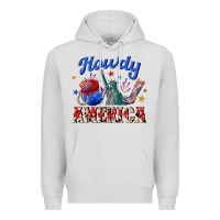 Dove Grey howdy america western Premium Hoodie - texasbilliewilder