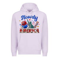 Lilac howdy america western Premium Hoodie - texasbilliewilder