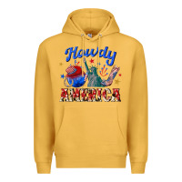 Mustard howdy america western Premium Hoodie - texasbilliewilder