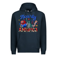 Navy howdy america western Premium Hoodie - texasbilliewilder