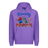 Purple howdy america western Premium Hoodie - texasbilliewilder