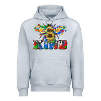 Heather Grey bee kind autism Urban Hoodie - Zillion Design Studio