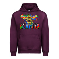 Mauve Wine bee kind autism Urban Hoodie - Zillion Design Studio