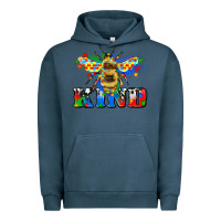 Pigment Midnight Navy bee kind autism Urban Hoodie - Zillion Design Studio