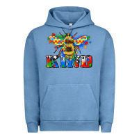 Pigment Pebble Blue bee kind autism Urban Hoodie - Zillion Design Studio