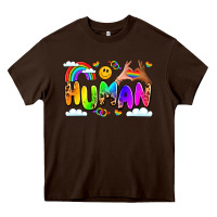 Chocolate Brown human pride Heavy Core Tee - LillyAllenDesigns