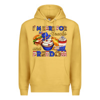 Antique Gold i m here for snacks and freedom Premium Hoodie - texasbilliewilder