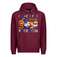 Burgundy i m here for snacks and freedom Premium Hoodie - texasbilliewilder