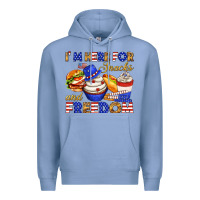 Colony Blue i m here for snacks and freedom Premium Hoodie - texasbilliewilder
