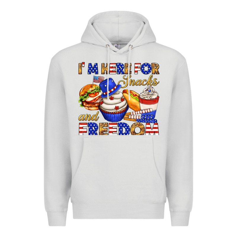 I M Here For Snacks And Freedom Premium Hoodie by texasbilliewilder | Teevron