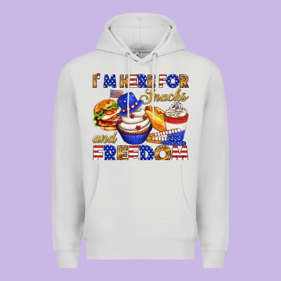 I M Here For Snacks And Freedom Premium Hoodie Designed By Texasbilliewilder