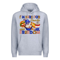 Heather Grey i m here for snacks and freedom Premium Hoodie - texasbilliewilder