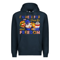 Navy i m here for snacks and freedom Premium Hoodie - texasbilliewilder