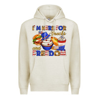Oatmeal Heather i m here for snacks and freedom Premium Hoodie - texasbilliewilder